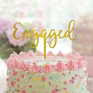 Engaged Custom Engagement Wedding Caketopper Bride To Be Wedding Party Supplies For Couples Bridal Shower Gifts Gold