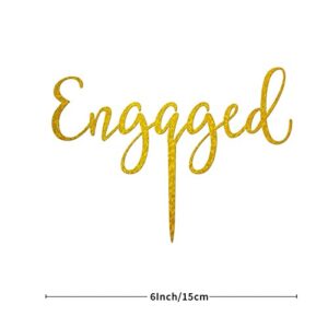 Engaged Custom Engagement Wedding Caketopper Bride To Be Wedding Party Supplies For Couples Bridal Shower Gifts Gold