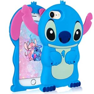 Besoar Case Designed for iPhone SE 2022/2020/6/6S/7/8 Cute Cartoon Funny Fun Kawaii 3D Character Animal Cases Unique Cool Silicone Cover for Kids Boys Teens for iPhone SE 2022/2020/6/6S/7/8 4.7"