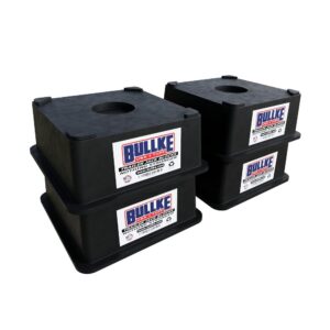 4 pack bullke (usa made) trailer jack block stand tested up to 18,000 lbs stabilizing pads | strongest blocks for rv 5th wheel camper, post, foot, tongue jack, or stabilizer round