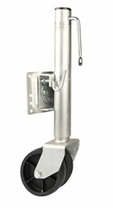 mytee products swivel trailer tongue jack with dual wheels, 2000 lbs. capacity | heavy-duty trailer jack with rubber wheel for rv, boat, utility & marine trailers