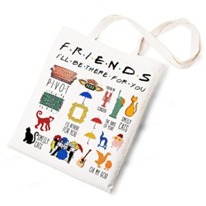 friends i'll be there for you canvas tote bag funny friends theme cotton reusable tote shoulder bag present for friends fans women men