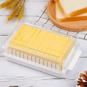 Butter Dish with Lid for Countertop, Bumzoi Butter Dish with Humanized Design, Butter Keeper for Refrigerator, Butter Dishes with Handle Storage Perfect for West/ East Coast Butter