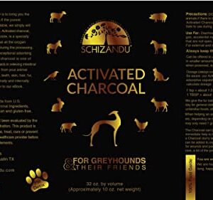 Activated Charcoal Powder for Dogs and All Pets, Livestock. Organic. for Digestive Upset, Poisonings, Detox, Dental Health, Kidney Relief, General Well-Being, Longevity, 10 oz / 1qt