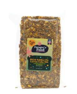 forager's feed black soldier fly larvae sustainable cake mix for chicken health, 2.5 lbs. bag