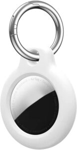 air tags keyring compatible with apple airtag case,air tag airtags holder keychain, for airtags holder airtag cover,pets collar,for keys,bags air tags keyring compatible with apple airtag case (white)