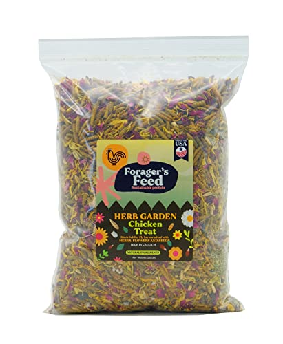 Forager's Feed Black Soldier Fly Larvae - Chicken Treat with Calming Flowers for Chicken and Livestock, 2 Lbs. Resealable Bag