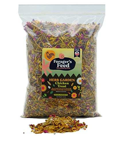 Forager's Feed Black Soldier Fly Larvae - Chicken Treat with Calming Flowers for Chicken and Livestock, 2 Lbs. Resealable Bag