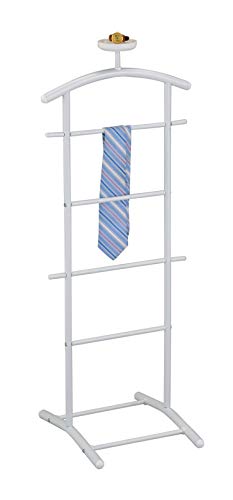 KB Designs - Suit & Tie Freestanding Valet Stand Clothing Organizer Rack, White