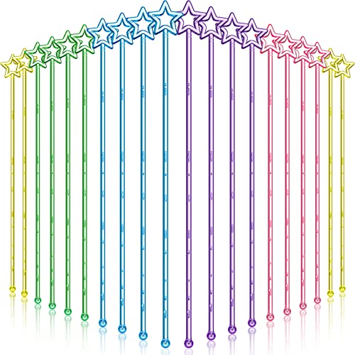 20 Pcs Teacher Pointers for Classroom Mini Hand Reading Pointers Star Metallic Princess Fairy Wands Plastic Finger Pointer Stick Kindergarten Learning Pointing Hand Stick for Kids Girls Students