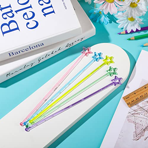 20 Pcs Teacher Pointers for Classroom Mini Hand Reading Pointers Star Metallic Princess Fairy Wands Plastic Finger Pointer Stick Kindergarten Learning Pointing Hand Stick for Kids Girls Students