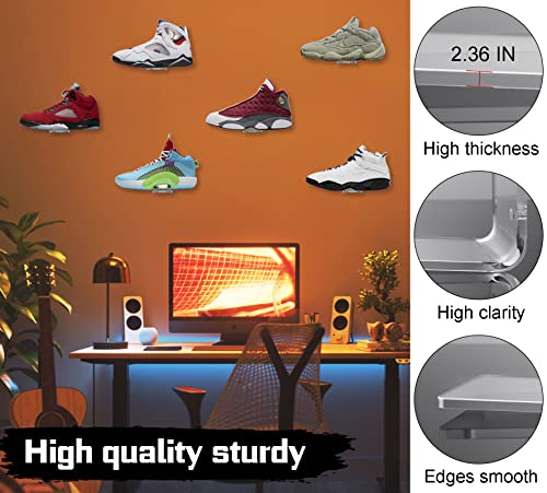 Forzacx Floating Shoe Display Set of 5, Sturdy Levitating Acrylic Shelf , Easy to Install Sneaker Shelves Storage, for Bedroom, Hallways etc - Display Your Top Shoes Maximize Wall Space