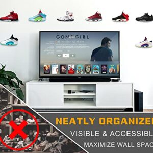 Forzacx Floating Shoe Display Set of 5, Sturdy Levitating Acrylic Shelf , Easy to Install Sneaker Shelves Storage, for Bedroom, Hallways etc - Display Your Top Shoes Maximize Wall Space
