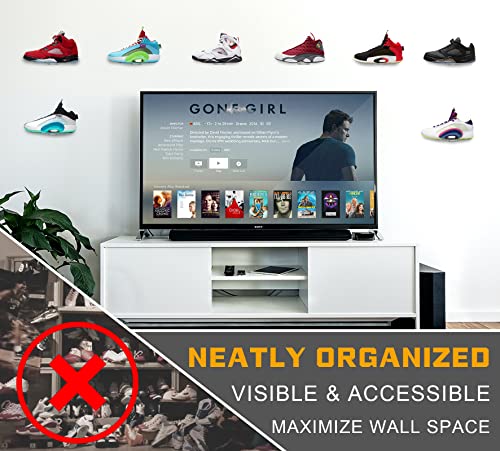 Forzacx Floating Shoe Display Set of 5, Sturdy Levitating Acrylic Shelf , Easy to Install Sneaker Shelves Storage, for Bedroom, Hallways etc - Display Your Top Shoes Maximize Wall Space