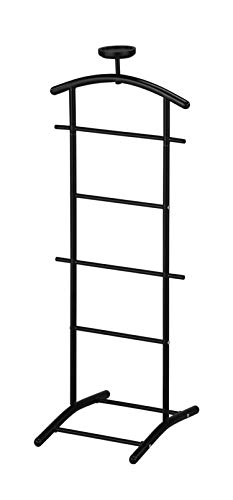 KB Designs - Suit & Tie Freestanding Valet Stand Clothing Organizer Rack, Black