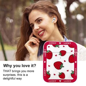 MZELQ Compatible with Airpods 1 Case, Airpods 2 Case Strawberry Cute Pattern, Soft TPU Airpods Case for Girls Women + 1* Mental Ring, Protective Airpods 1/2 Case