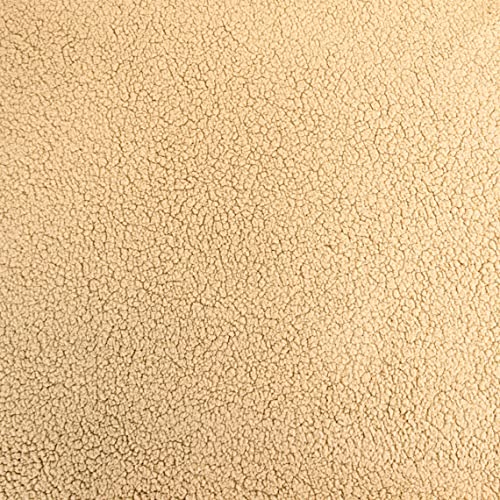 Texco Inc 1/4-inch Pile Sherpa Faux Fur Fabric-1 Yard, Khaki