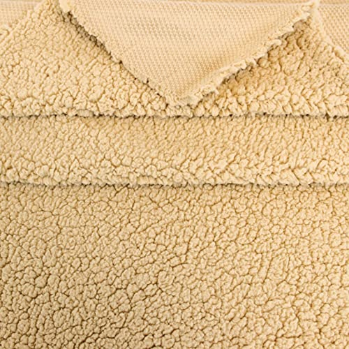 Texco Inc 1/4-inch Pile Sherpa Faux Fur Fabric-1 Yard, Khaki