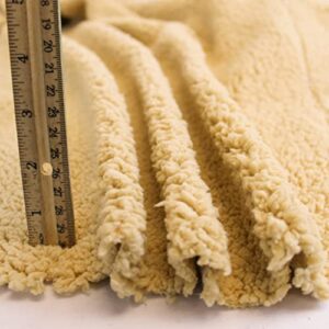 Texco Inc 1/4-inch Pile Sherpa Faux Fur Fabric-1 Yard, Khaki