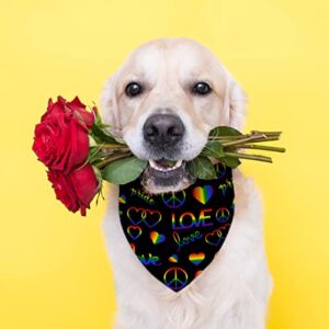 Pride Day Dog Bandana LGBT Rainbow Dog Bid Scarf Adjustable Accessories for Small Medium Dogs Cats Pets