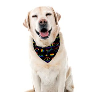 Pride Day Dog Bandana LGBT Rainbow Dog Bid Scarf Adjustable Accessories for Small Medium Dogs Cats Pets