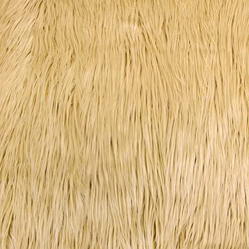 Texco Inc Extra Long Luxury Shaggy Faux Fur Fabric-1 Yard, Camel