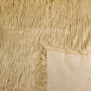 Texco Inc Extra Long Luxury Shaggy Faux Fur Fabric-1 Yard, Camel