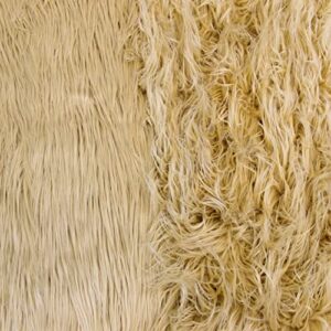 Texco Inc Extra Long Luxury Shaggy Faux Fur Fabric-1 Yard, Camel