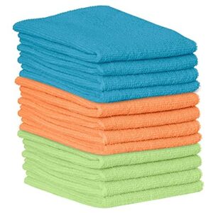 microfiber towels for cars - highly absorbent car drying towels, lint-free & streak-free wash multiple use wet polish dry dust cloth 15.7 x inch, 8 pack, 12''