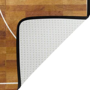 Vnurnrn Sletend Basketball Court Area Rug 3' x 5' Non Slip Area Rug for Kitchen Floor Hallway Bathroom Living Room Bedroom Home Decorative