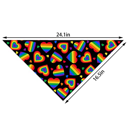 Rainbow Heart Dog Bandana LGBT Pride Day Dog Scarf Adjustable Accessories for Small Medium Dogs Cats Pets
