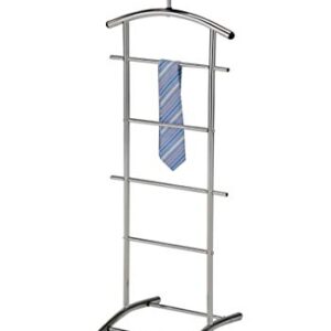 KB Designs - Suit & Tie Freestanding Valet Stand Clothing Organizer Rack, Chrome