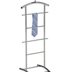 KB Designs - Suit & Tie Freestanding Valet Stand Clothing Organizer Rack, Chrome