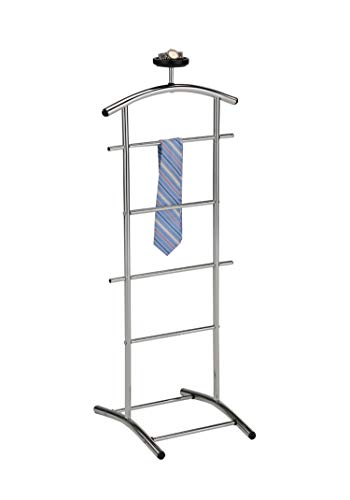 KB Designs - Suit & Tie Freestanding Valet Stand Clothing Organizer Rack, Chrome