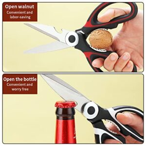 Kyraton Kitchen Scissors Heavy Duty 2 Pieces, Stainless Steel Sharp Cooking Shears with Cover, Multipurpose Cooking Scissors For Meat Chicken Bone Veg Poultry Fish. Dishwasher Safe Food Scissors