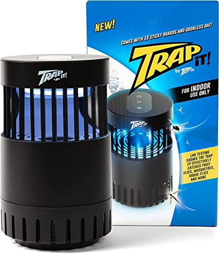 Trap It! Indoor Insect Trap & Indoor Gnat, Fruit Fly, and Mosquito Killer - Indoor Bug Catcher with UV Light, Fan, Bait, and Sticky Glue Boards