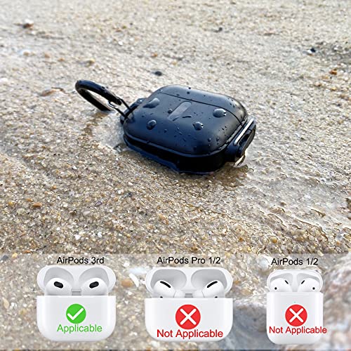Compatible for AirPods 3rd Generation, Waterproof,Support MagSafe Wireless Charging, Anti-Lost,Visible Charging Light. (Black)