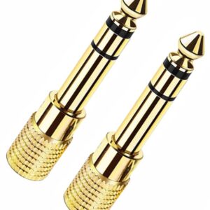 6.35mm to 3.5mm Headphone Adapter, Dafensoy 3.5mm(1/8'') Male to 6.35mm (1/4'') Female and 3.5mm Female to 6.35mm Male Stereo Adapter Gold Plated Connectors, for Headphone, Amp Adapte Etc 4-Pack