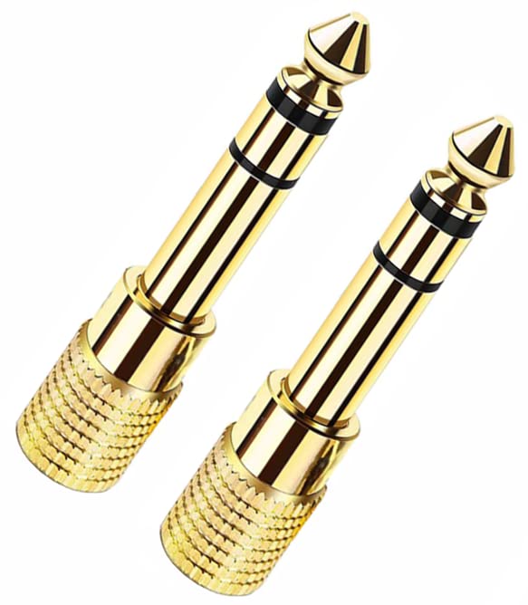 6.35mm to 3.5mm Headphone Adapter, Dafensoy 3.5mm(1/8'') Male to 6.35mm (1/4'') Female and 3.5mm Female to 6.35mm Male Stereo Adapter Gold Plated Connectors, for Headphone, Amp Adapte Etc 4-Pack