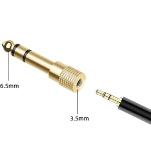 6.35mm to 3.5mm Headphone Adapter, Dafensoy 3.5mm(1/8'') Male to 6.35mm (1/4'') Female and 3.5mm Female to 6.35mm Male Stereo Adapter Gold Plated Connectors, for Headphone, Amp Adapte Etc 4-Pack