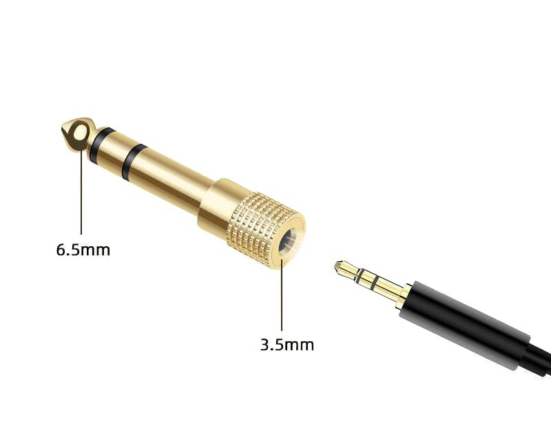 6.35mm to 3.5mm Headphone Adapter, Dafensoy 3.5mm(1/8'') Male to 6.35mm (1/4'') Female and 3.5mm Female to 6.35mm Male Stereo Adapter Gold Plated Connectors, for Headphone, Amp Adapte Etc 4-Pack