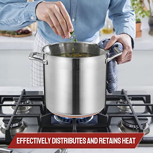 Stainless Steel Stock Pot - Stockpots Healthy Heavy Duty Induction Large with Lid 7.5 Quart for Soup, Sauce, Casserole, Stew Oven and Dishwasher Safe Soup Pot Commercial Grade Soup Pot Cooking Pot