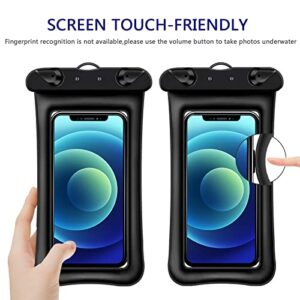 Joyexer Waterproof Phone Pouch,IPX8 Universal Waterproof Case,Cellphone Dry Bag Compatible for iPhone 13 12 11 Pro Max XS Max XR X 8 7 Samsung Galaxy S20/ and More up to 7",Black