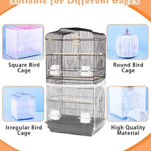 WILLBASIC Bird Cage Cover 2pcs Bird Cage Seed Catcher Nylon Bird Seed Catcher - Bird Cage Accessories for Parakeets with Bird Chewing Hanging Swing Toys