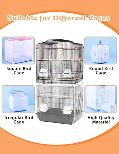 WILLBASIC Bird Cage Cover 2pcs Bird Cage Seed Catcher Nylon Bird Seed Catcher - Bird Cage Accessories for Parakeets with Bird Chewing Hanging Swing Toys