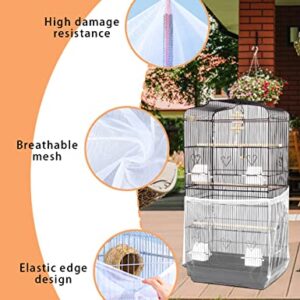 WILLBASIC Bird Cage Cover 2pcs Bird Cage Seed Catcher Nylon Bird Seed Catcher - Bird Cage Accessories for Parakeets with Bird Chewing Hanging Swing Toys