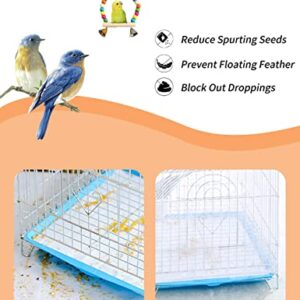 WILLBASIC Bird Cage Cover 2pcs Bird Cage Seed Catcher Nylon Bird Seed Catcher - Bird Cage Accessories for Parakeets with Bird Chewing Hanging Swing Toys