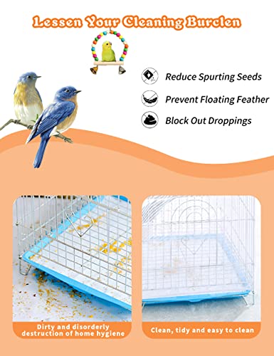 WILLBASIC Bird Cage Cover 2pcs Bird Cage Seed Catcher Nylon Bird Seed Catcher - Bird Cage Accessories for Parakeets with Bird Chewing Hanging Swing Toys