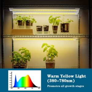 Mosthink Grow Light Strips 4 Packs, 40W Full Spectrum Grow Lights for Indoor Plants, Sunlight Growing Lamp with Auto Timer 3/6/12 H,3 Extension Cables (Separate Plant Light Bar