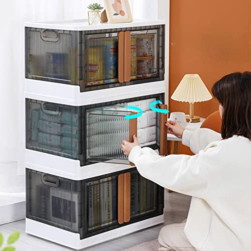 NA Storage Box Simple Installation-Free Wardrobe Sorting Box for Collection Transparent Folding Plastic